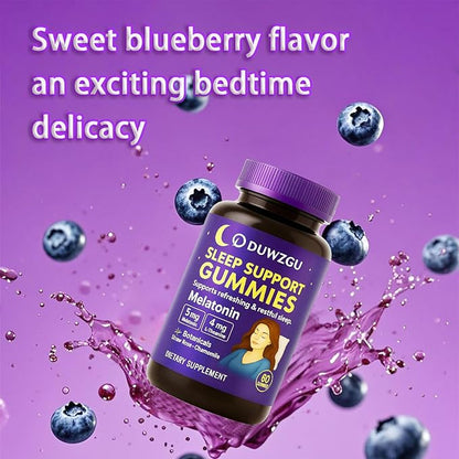 Sleep Gummies for Adults – Melatonin, L-Theanine, Chamomile & Lemon Balm – Berry Flavor – Vegan, Non-GMO – 60 Nighttime Gummies for Restful Sleep – Delicious, Gentle, Natural Support