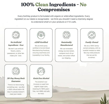 Earthley Wellness Candida Cleanse, Herbal Tincture for Yeast Overgrowth, Gut and Liver Support, Organic Digestive Balance Supplement (2 Oz)