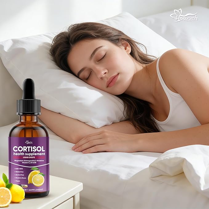 Cortisol Supplement for Women & Men - Magnesium Glycinate, Ashwagandha, L-Theanine, Phosphatidylserine - Supports Calm, Focus, Sleep & Relaxation - 2 FL OZ