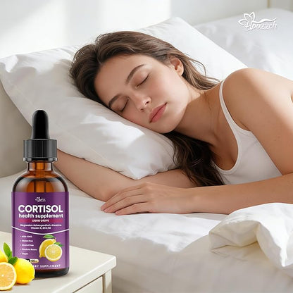 Cortisol Supplement for Women & Men - Magnesium Glycinate, Ashwagandha, L-Theanine, Phosphatidylserine - Supports Calm, Focus, Sleep & Relaxation - 2 FL OZ