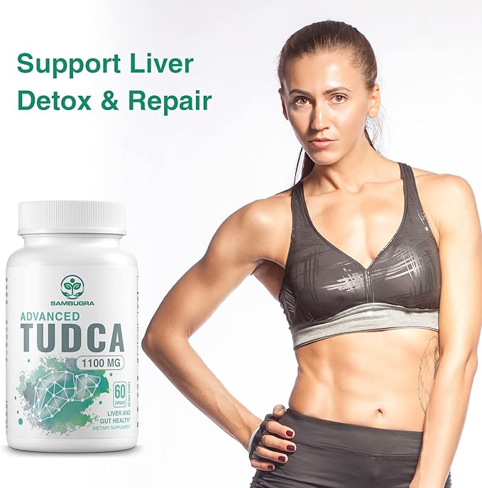 TUDCA Liver Supplements 1100mg, 3rd Party Tested Ultra Strength Bile Salt TUDCA Supplement, Liver Support for Detox Cleanse and Repair, 60 Capsules