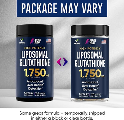 Liposomal Glutathione Supplement 1000MG + 750MG- Glutathione Liposomal with VIT C + Phospholipid Antioxidant Complex - Liver Detox and Immune Support Supplement - 120 Caps - Powder&Liquid Alternative
