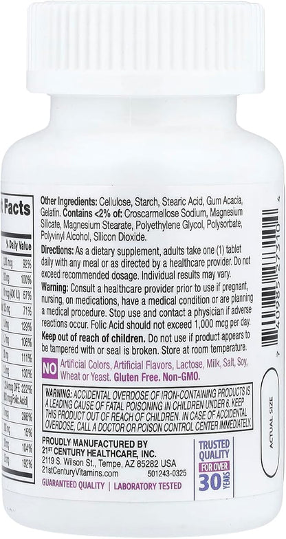 21st Century Vitamins PreNatal Multivitamin Tabs, 60 ct