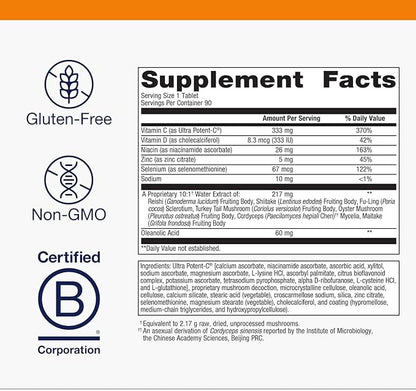 Metagenics ImmuCore - Immune Support with Vitamins C & D3, Zinc, Selenium & Mushroom Extracts* - Antioxidant & Respiratory Support* - Non‑GMO, Gluten‑Free - 90 Tablets