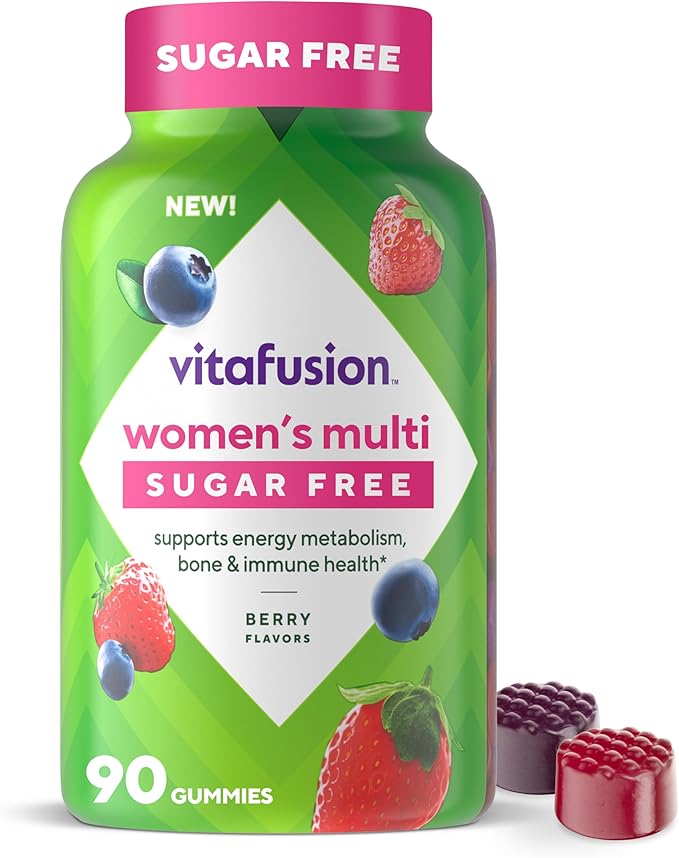 Vitafusion Women’s Sugar Free Daily Multivitamin Supplement, Keto Diet Friendly Adult Gummy Vitamin for Energy, Bone & Immune Support*, 90 Count