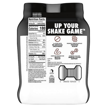Oikos Protein Shake, Chocolate, 30g High Protein Drinks, Shelf Stable, Ready to Drink, 5g Prebiotic Fiber, 12 fl oz Bottle, 4 Count