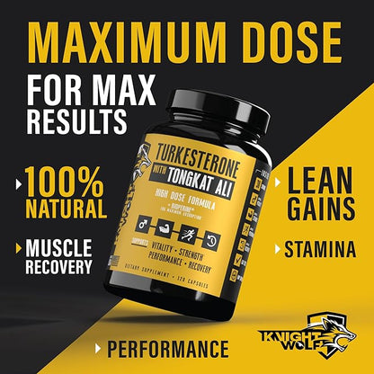 Turkesterone 17,500mg [Max Potency] + BioPerine® for High Absorption Supplement with Tongkat Ali - Increase Lean Muscle Growth & Recovery, Drive & Stamina - USA Made & Non GMO - 120 V Capsules