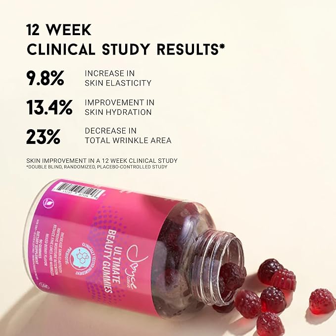 Joyce Giraud Ultimate Beauty Gummies, 90-Day Supply, Supports Skin Hydration & Healthy Skin Tone, 270 Gummies