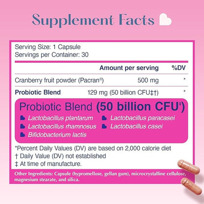 LOVEBUG Probiotics for Women with Pancran® – Multi-Strain Probiotic Supporting UTI, BV, Odor & PH Balance - Vaginal Probiotics for Womens Intimate Flora & Digestive Health - 30 Capsules