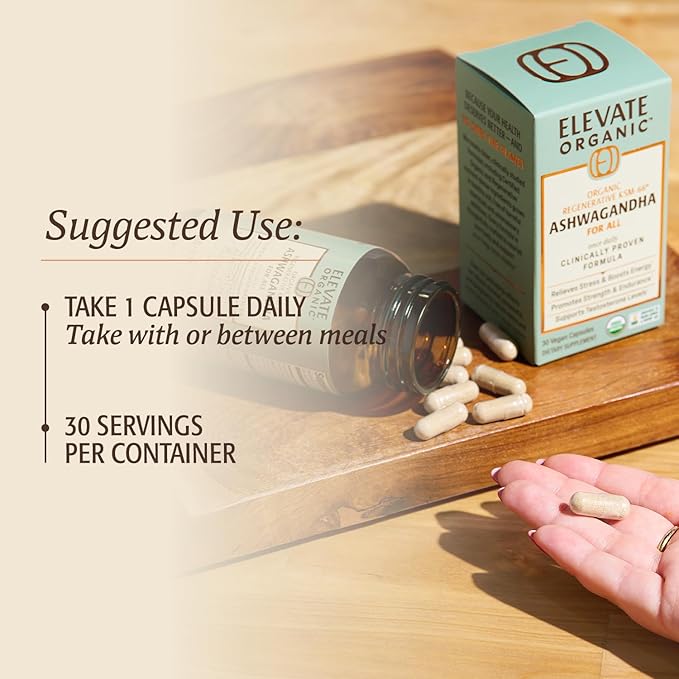 Regenerative Fermented KSM-66 Ashwagandha Vegan Capsules with Acti Veda™ (600mg, 30 Servings), Up to 150% More Effective Than KSM-66 Alone