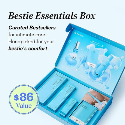 LACTOMEDI Bestie Box Intimate Care Kit – pH Balanced Feminine Hygiene Set with Intimate Care Gel, Foaming Wash, Deodorant Spray & Feminine Wipes for Daily Freshness