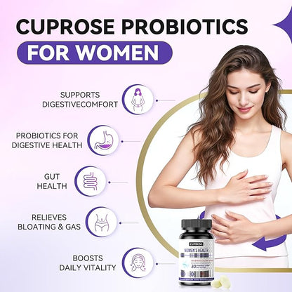 Probiotics for Women 100 Billion CFUs, Menopause, Joint Support & Bloating Relief, Turmeric Curcumin Moringa with Cranberry, Probiotics for Women Digestive Health - 60 Softgels