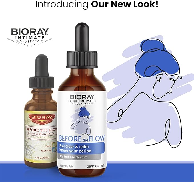 BIORAY Intimate Before The Flow - 2 fl oz - Diminishes Normal Symptoms of PMS - Non-GMO, Gluten Free
