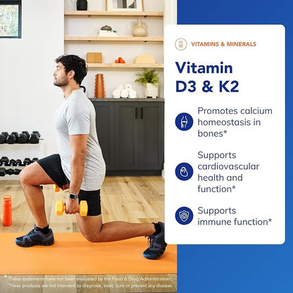 Pure Encapsulations Vitamin D3 & K2 - Bone & Vascular Health Support - Immune Function Support* - Gluten Free - Non-GMO - 60 Capsules