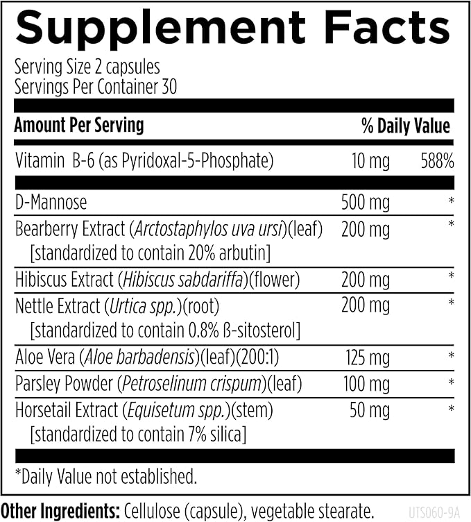 Designs for Health UT Synergy - 500mg D-Mannose with Horsetail, Nettle, Hibiscus + Bearberry Leaf - Healthy Urinary Tract Support - Non-GMO + Gluten-Free Supplement (60 Capsules)