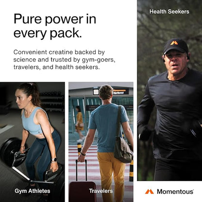 Momentous Creatine Monohydrate Powder - Creatine Powder - Supports Strength, Lean Muscle, & Recovery for Men & Women - NSF Certified for Sport - 5 g per Serving - 15 Servings