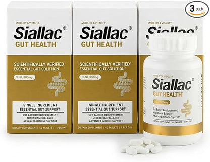 Gut Health - Gut Barrier Function, Epithelial Cell Growth, Immune Support, Enhances Nutrient Absorption, Microbiome Balance (HMO 3'-SL) (3-Pack | Best Value)