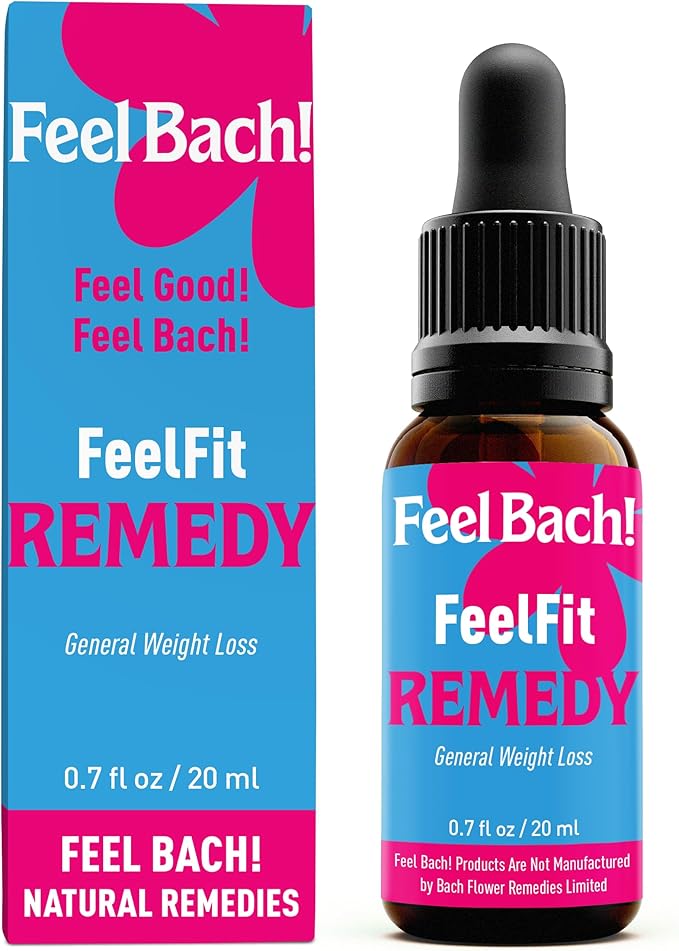 Feel Bach! FeelFit Flower Essence Drops — Natural Homeopathic Dietary Supplement with Flower Essences for Mindful Eating & Healthy Habits, Vegan, Gluten-Free, Sugar-Free, 20 mL (0.7 fl oz)