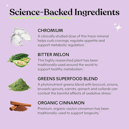 Lemme Curb Cravings, Improve Carb Metabolism, Support Weight Management w/Clinically Studied Chromium Picolinate, Bitter Melon, Ceylon Cinnamon & Greens Blend I Drug-Free (30-Day Supply)