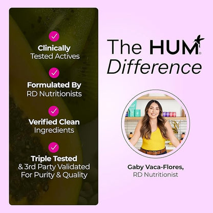 HUM Calm Ashwagandha Gummies for Women and Men, L-Theanine Ashwagandha Supplements for Daily Relaxation & Clarity Support, Vegan Fast Acting Gummy Formula, Mixed Berry Flavor, 60 Gummies