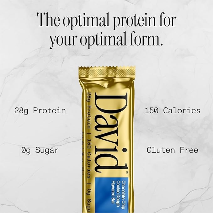 David Protein Bar, David Favorites, 60 Protein Bars | 28g of Protein | 150 Calories | 0g of Sugar - High Protein, Low Carb, Gluten Free Protein Bar, Pack of 60
