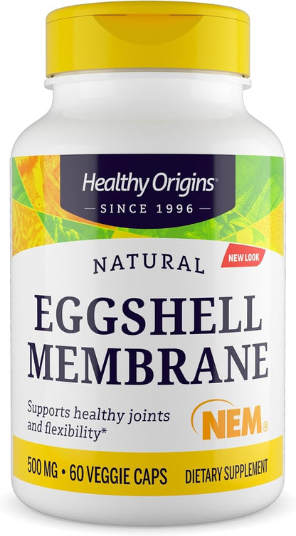 Healthy Origins Eggshell Membrane 500 mg (NEM, Non-GMO, Gluten Free, Joint Support), 60 Veggie Caps