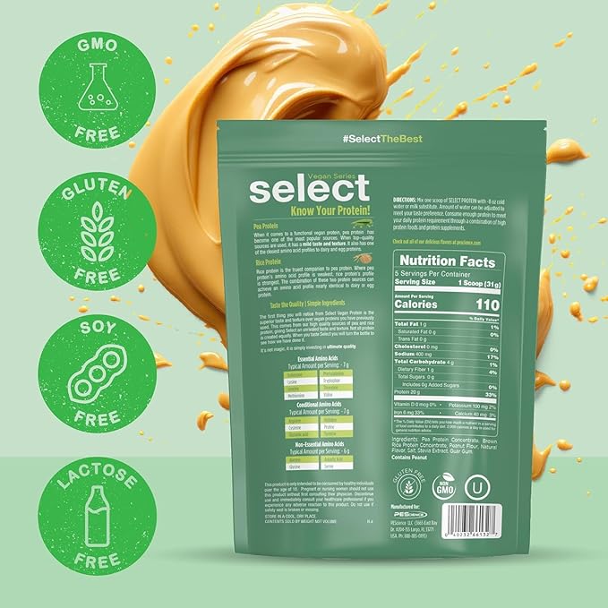 PEScience Select Vegan Protein Powder, Plant Based Protein Powder, Amazing Taste, Smooth Texture, Pea and Brown Rice Blend, Dairy Free, Lactose Free, Gluten Free – 5 Flavor Variety Pack, 25 Servings