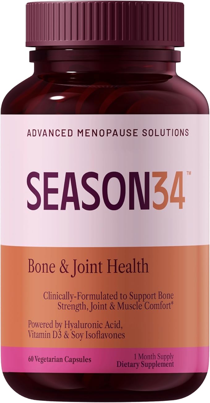 Bone & Joint Health for Women | Hyaluronic Acid, Soy Isoflavones, Resveratrol & Vitamin D3 for Flexibility, Mobility & Bone Strength Support | Menopause Joint & Bone Wellness, 60 Capsules