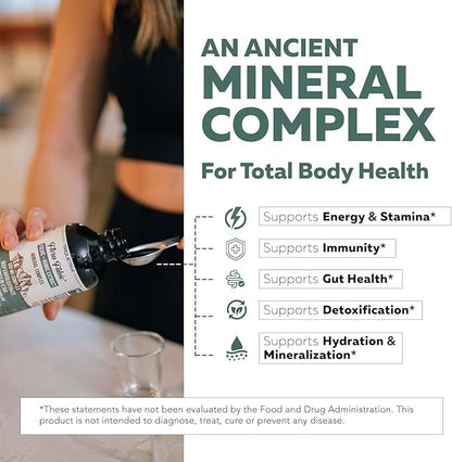 Flora Fulvic | Fulvic Acid + Humic Acid Complex – 550 mg | Mined in Utah, Prehistoric Deep Earth Extract | Immunity, Gut, Digestion – Natural Trace Mineral Complex, Fulvic Acid Supplement – 8 fl oz.
