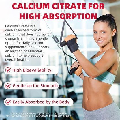 Calcium Citrate Gummies 1200mg Chewable Calcium Supplement for Women & Men, Supports Bone, Muscle & Immune Health, Sugar-Free, Non-GMO, Gluten-Free, Natural Raspberry Flavor, 120 Count