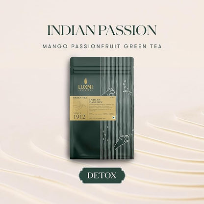 Luxmi Estates - Mango Passionfruit Darjeeling Green Tea, 50 Tea Bags (100g/3.52oz), 100% biodegradable Teabags