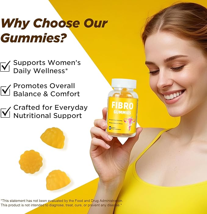 Aromlife Fibro Inositol Gummies, Natural Fibro Gummies with Folate & Vitamins B6 & B12, 60 Count Orange Flavor Womb Gummy for Daily Overall Balance