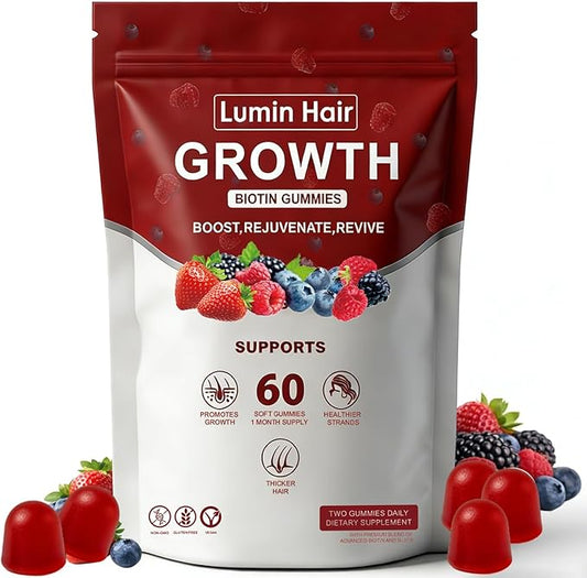 Growth Gummies for Black Women, 60 Vegan Gummies, Daily Hair Nourishment with Biotin, Collagen & Botanical Extracts, Supports Healthy Hair Growth & Strength