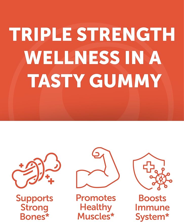 Lunakai USA Made Calcium Magnesium Zinc Gummies with Vitamin D3 & K2 – Delicious 5-in-1 Supplement for Daily Bone, Muscle & Immune Support for Women, Men & Kids, 60ct