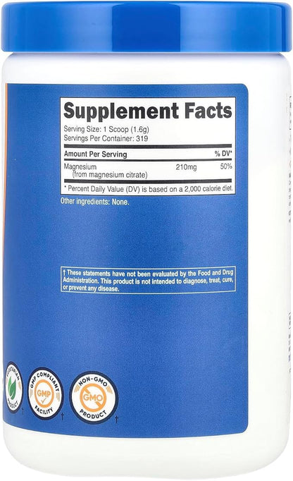 Nutricost Magnesium Citrate Powder (Unflavored, 500 Gram)