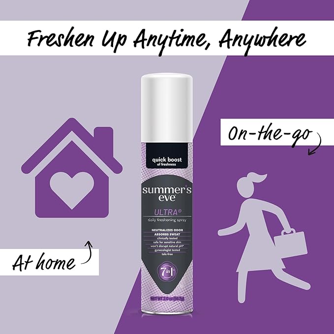 Summer's Eve Ultra Daily Feminine Spray with Talc-Free, Odor-Neutralizing and Sweat-Absorbing Formula, 2 Oz