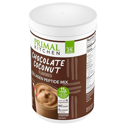 Primal Kitchen Chocolate Collagen Fuel® Drink Mix, Chocolate Coconut Collagen Peptides, No Dairy or Artificial Sweeteners, 15 Ounces