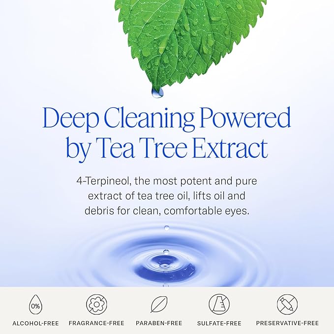 Towelettes - Natural Face, Eyelash & Eyelid Cleanser - Wipes for Demodex, Blepharitis, Mgd and Red Irritated Eye Lid - Tea Tree Oil Extract.