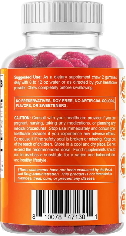 Vitamatic Zinc 50mg Gummies – 60 Vegan Gummies Gluten Free – Healthy Immune Support for Adults, Men & Women