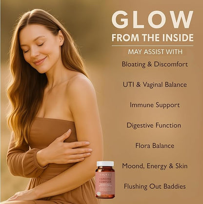 Candida Cleanse for Women – Gut & Feminine Balance with Oregano Oil, Caprylic, Probiotics, Reishi, Aloe & Black Walnut – May Help Support Digestive Comfort, Clarity, Clear Skin & Vaginal pH
