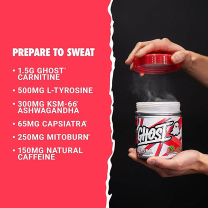 GHOST Burn Weight Management Powder, Kiwi Strawberry (60 Servings) - Metabolism & Energy Support Supplement for Men & Women - Natural Caffeine, L-Carnitine & L-Tyrosine - Soy & Sugar-Free, Vegan