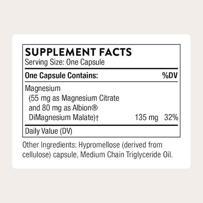 THORNE - Magnesium CitraMate - Magnesium Citrate & Malate Supplement - Supports Heart Health, Skeletal Muscles, Cardiac & Lung Function, Bone Density & More* - Third-Party Certified - 90 Servings
