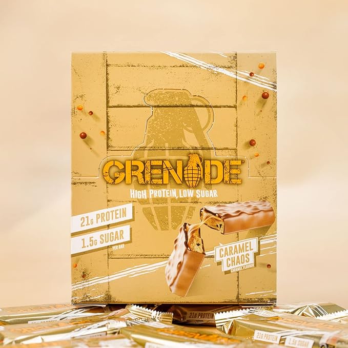 Grenade High Protein Bar - Caramel Chaos, 12 x 60 g