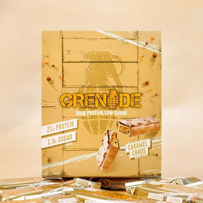 Grenade High Protein Bar - Caramel Chaos, 12 x 60 g