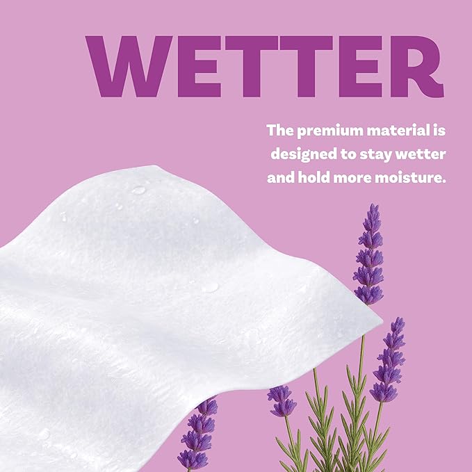 Extra Large Bath Wipes for Adults Bathing No Rinse - 120 Disposable Body Cleansing Wipes for Men, Women & Elderly - Great for Gym, Camping, Post Surgery - Lavender