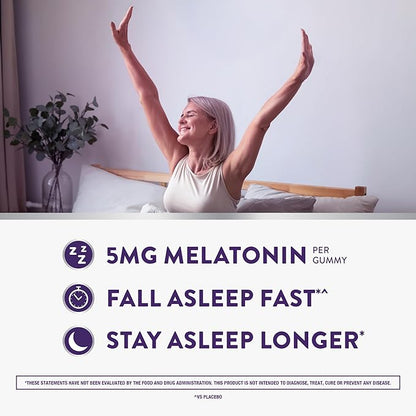 ZzzQuil Pure Zzzs Melatonin Gummies, Melatonin 5mg, Sleep Aid, with Chamomile & Lavender, Melatonin Sleep Gummies, Sleep Aids for Adults, Berry Flavored, 60 Sleep Gummies