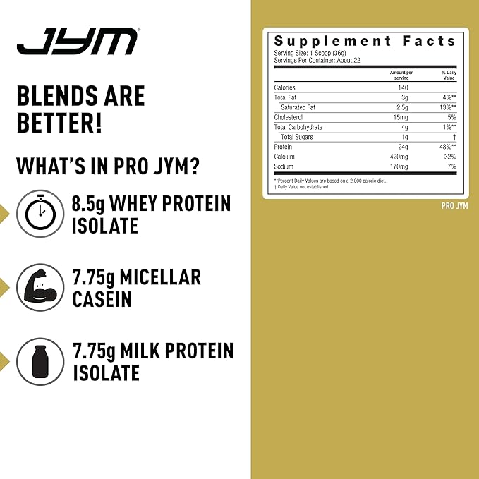 JYM Supplement Science Pro JYM Chocolate Mousse Protein Powder - Whey Protein Isolates, Casein, & Milk Protein, Lean Muscle Building for Men & Women, 22 Servings