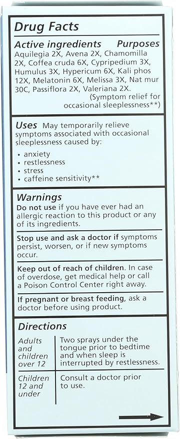 Liddell Homeopathic Insomnia, 1 Ounce