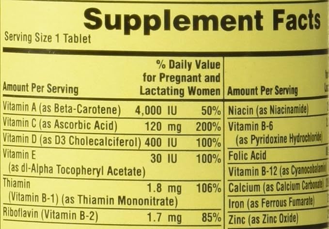 Spring Valley - Prenatal, Multivitamin, Multimineral, 100 Tablets w. Folic Acid