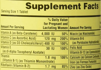 Spring Valley - Prenatal, Multivitamin, Multimineral, 100 Tablets w. Folic Acid
